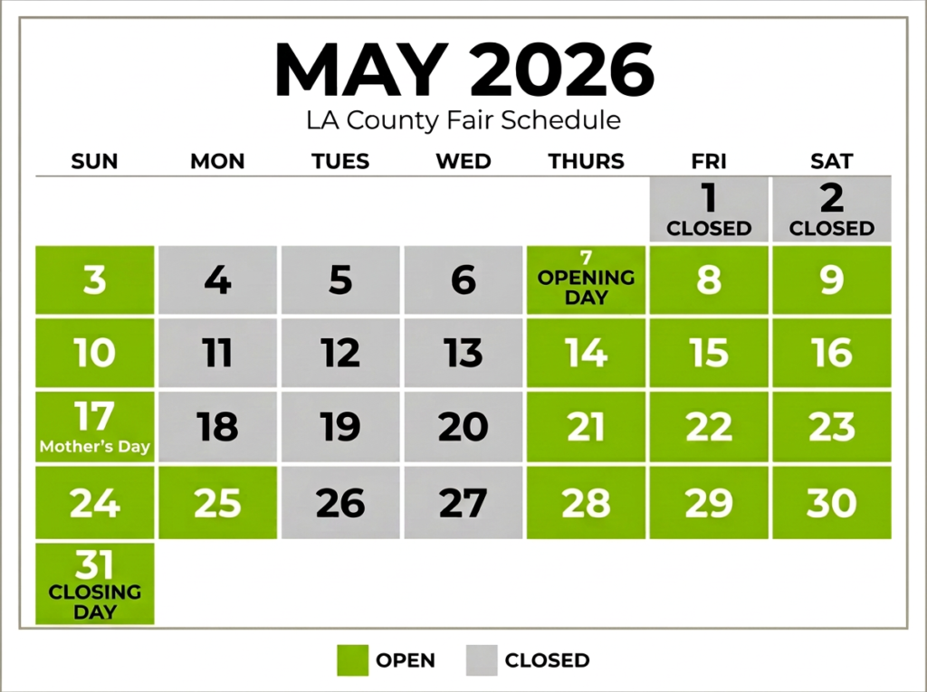 LA County Fair Calendar 2026 1024x765